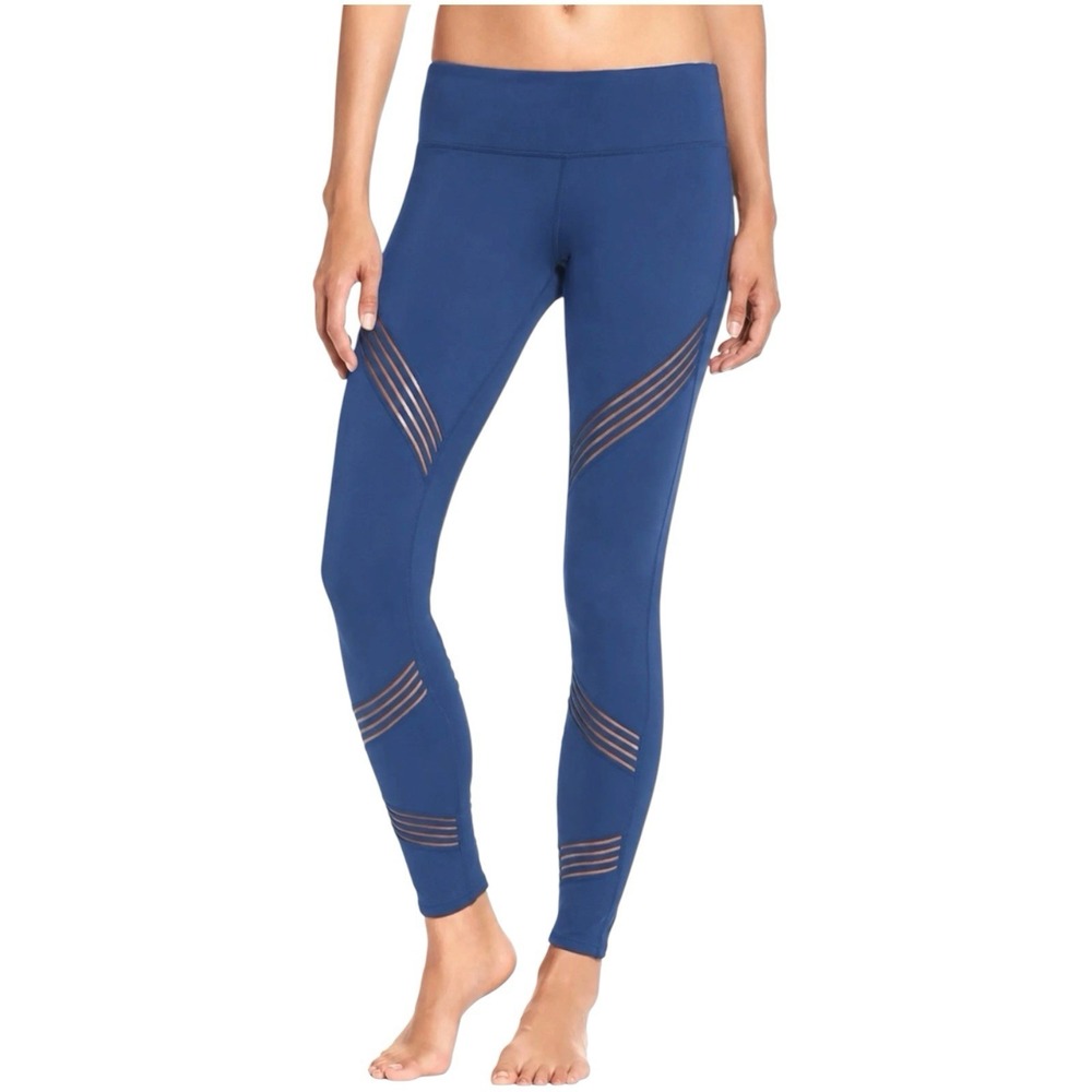 ALO Yoga Epic Mesh Panel Leggings Blue XS High Rise Moto